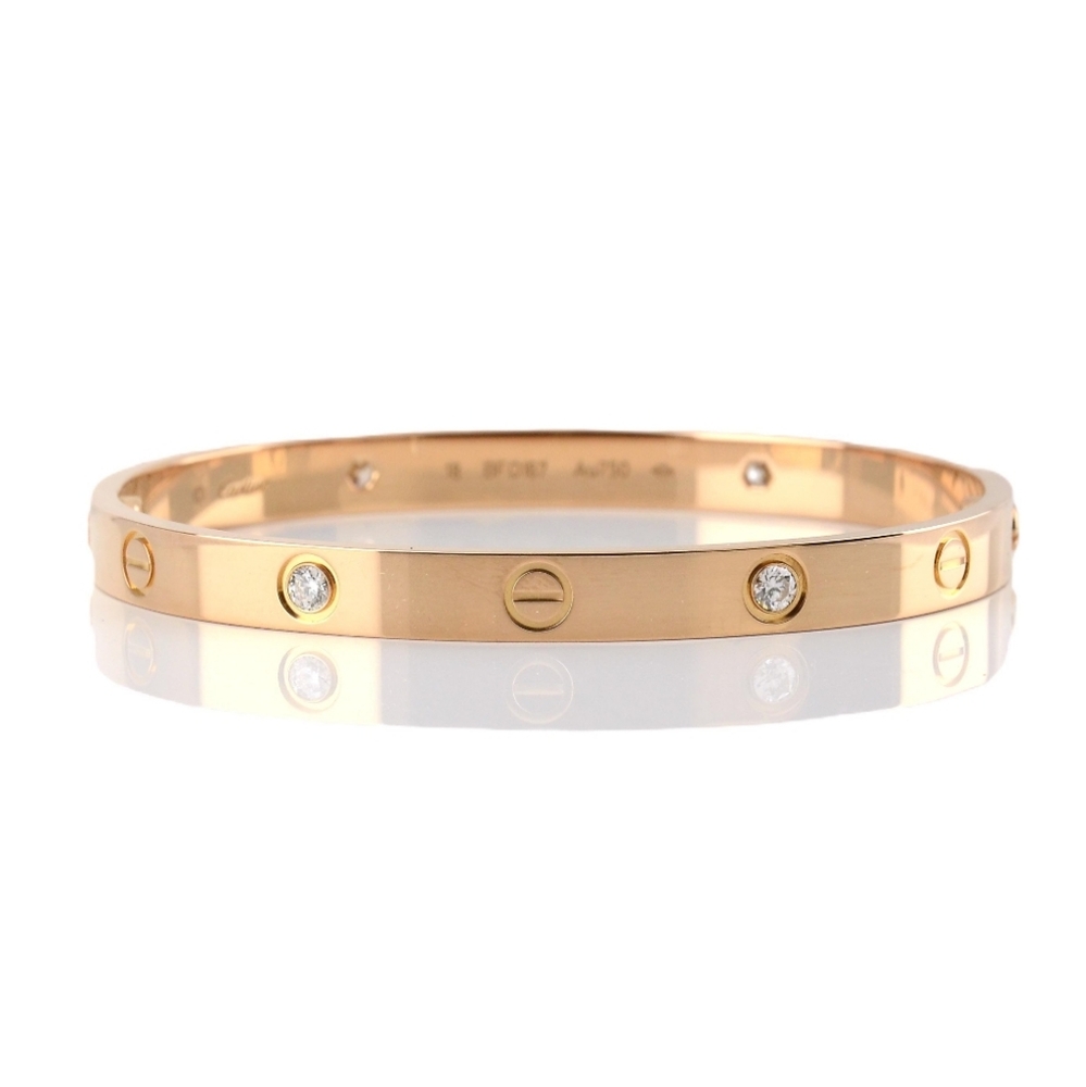 Authentic Cartier Love Diamond Bracelet in 18K Pink Gold